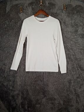 Pact Womens Organic Cotton Long Sleeve Top White Minimilist Size Large